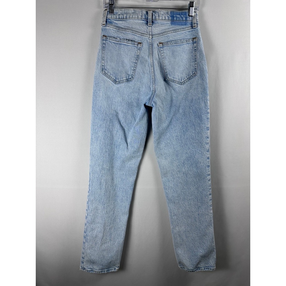 Abercrombie & Fitch Jeans 28/6R Blue Ultra High Rise 90s Straight Split Hem Y2K - Picture 3 of 13